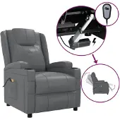 vidaXL Massagesessel Elektrisch Anthrazit Kunstleder