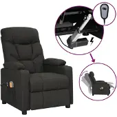 vidaXL Massagesessel Elektrisch Schwarz Stoff