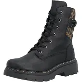 Rieker Schnürboots , Damen, Gr. 36, schwarz, Lederimitat, Schuhe Schnürboots, Schnürstiefelette, Winterboots mit Warmfutter