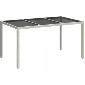 Syfax Gartentisch Weiß 150 x 90 x 75 cm Poly-Rattan