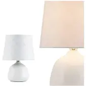 Rabalux 4379 Tischleuchte Ellie, E14, Keramik, weiß, rund, Standard, ø180mm