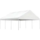 vidaXL Pavillon mit Dach Weiß 6,69x5,88x3,75 m Polyethylen