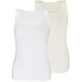 Sassa Unterhemd "2er Sparpack Top LOVELY SKIN", Damen, Gr. 42, N-Gr, bunt (ivory weiß), Obermaterial: 95% Modal CMD. 5% Elasthan EL., Unterhemden Unterhemd