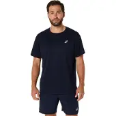 Asics Laufshirt "CORE SS TOP", Herren, Gr. S, schwarz (midnight), Obermaterial: 100% Polyester, normal, Rundhals, Shirts Laufshirt, Schnelltrocknend, Reflektierend, Leicht