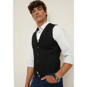 Bruno Banani Kurzweste , Herren, Gr. 46, schwarz, Obermaterial: 70% Polyester, 30% Viskose. Futter: 100% Polyester, unifarben, Basic, schmal kurz, Westen Kurzweste, mit feiner Struktur, Topseller