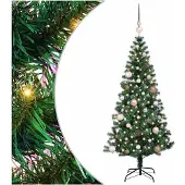 vidaXL Künstlicher vorbeleuchteter Weihnachtsbaum Grün 240 cm