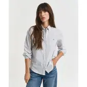 Gant für Damen. 4300502 Blau gestreiftes Oxfordhemd (38), Lässig, Baumwolle, Langarm