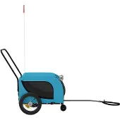 vidaXL Fahrradanhänger Hunde Blau und Schwarz Oxford-Gewebe & Eisen