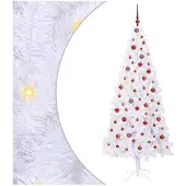 vidaXL Künstlicher Weihnachtsbaum Weiß 240 cm PVC und Stahl