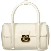 Coccinelle C-Me Lock Mini Handtasche weiß Pearl genarbtes Leder