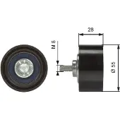 Gates Umlenk-/Führungsrolle, Keilrippenriemen t36373 für BMW