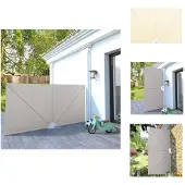 vidaXL Faltbarer Terrassen-Seitenfächer Creme 300×150 cm - Sonnenschirme & Sonnenschutze