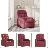 The Living Store Massagesessel Weinrot Stoff