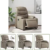 The Living Store Relaxsessel Elektrisch Cappuccino-Braun Kunstleder