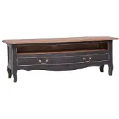 Syfax TV-Schrank 120x30x40 cm Schwarz Altholz Massiv