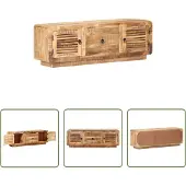 The Living Store TV-Schrank 120x30x40 cm Raues Mangoholz