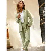 Inspirationen Blusenblazer "Blazer", Damen, Gr. 36, grün (schilf), 94% Polyester, 6% Elasthan, Blazer Blusenblazer