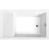 Polysan JAZZ 120x75cm Duschwanne mit Sitz, weiss