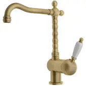 Hak KIRKÉ WHITE Küchenarmatur, weisser Hebel, bronze