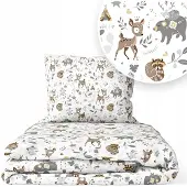 ANKRAS Kinderbettwäsche 160x100 cm Hirschmotiv 2-teilig