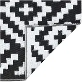 vidaXL Outdoor-Teppich ARAKIL Weiß und Schwarz 190x290 cm PP