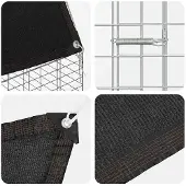 vidaXL Hasenkäfig Silber 300 x 100 x 210 cm Verzinkter Stahl