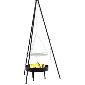 vidaXL Lagerfeuer Stativ 3 stk. Schwarz Stahl
