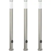 vidaXL Pollerleuchten mit Auslass 3er 110 cm Edelstahl IP44