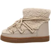 INUIKII für Damen. 1001.003.0282 Lederstiefel Curly beige (37), Flach, Schnürung, Lässig