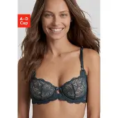LASCANA Bügel-BH "Nikoletta", Damen, Gr. 80, Cup A, blau (petrol), Spitze, Obermaterial: 88% Polyamid, 12% Elasthan, BHs Bügel-BH, aus floraler Stickereispitze, sexy Dessous