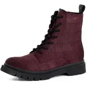 Tamaris Schnürboots Schnürstiefelette, Chunky Boots mit logobedruckter Anziehlasche