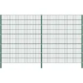vidaXL Zaunelement mit Pfosten Eisen 349 x 200 cm Grün