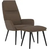 vidaXL Relaxsessel mit Hocker Braun Stoff