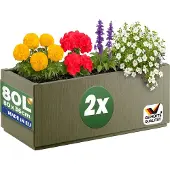 Casaria Blumentopf Ethica 2er-Set Olivgrün Kunststoff 80x36x36cm