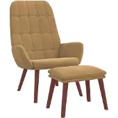 vidaXL Relaxsessel mit Hocker Braun Samt