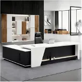 Sonstiges L-förmiger Schreibtisch mit Stauraum 170x80x75 cm Schwarz-Weiß