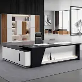 Sonstiges L-förmiger Schreibtisch mit Stauraum Schwarz-Weiß 140x60x75cm