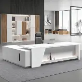 Sonstiges L-förmiger Schreibtisch mit Stauraum 170x80x75 cm Schwarz-Weiß