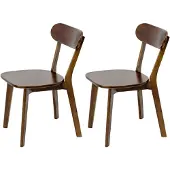 Great han Esszimmerstühle aus 100 % Massivholz 2er-Set Mid-Century-Modern-Stil Walnut