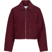 Vila Kurzjacke "VIJADAS ZIPPER JACKET - NOOS", Damen, Gr. 36, rot (port royale), Web, Obermaterial: 100% Polyester, unifarben, kurz, Jacken Kurzjacke, Kunstfaser