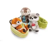 Nici GmbH Kuscheltier Waschbär im hellgrünen Körbchen