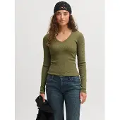 JJXX Freya Straight Fit Langarm-t-shirt Mit V-ausschnitt