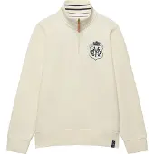 Superdry für Herren. M2014556A Beige Gothic Varsity Sweatshirt mit halbem Reißverschluss (L), Lässig, Baumwolle