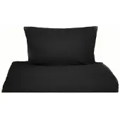 COFI Einfarbige Bettwäschen-Sets für Einzel- und Doppelbetten, 100% Baumwolle Schwarz 155x220 cm