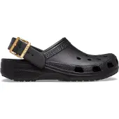 Crocs 1100000002199 "Classic Matallic Buckle Clog", Damen, Gr. 38, schwarz, CrosliteTM, Schuhe 1100000002199, Hausschuh, Schlupfschuh mit schwenkbarem Fersenriemen