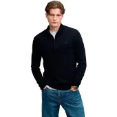 Superdry für Herren. M6110783A Pullover mit Reißverschluss zur Hälfte Wool Blend marineblau (S), Lässig, Wolle