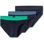 Schiesser Slip "Slip 3PACK Rio-Slip 3er Pack", Herren, Gr. 3XL, bunt (blau, schwarz, grün), Obermaterial: 95% Baumwolle CO. 5% Elasthan EL., Unterhosen Slip