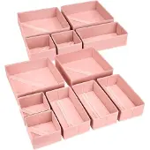 OEM Laden-Organisationsbox - 12-teilig, opklapbaar, für Kleidung, Socken, BHs, Rosa