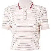 GUESS für Damen. W6YP22K4368 Rosa gestreiftes Polo (M), Lässig, Viskose, Kurzarm