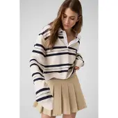 GUESS für Damen. W6YD14W2940 Minirock Juliane mit Falten beige (XS), Lässig, Baumwolle
